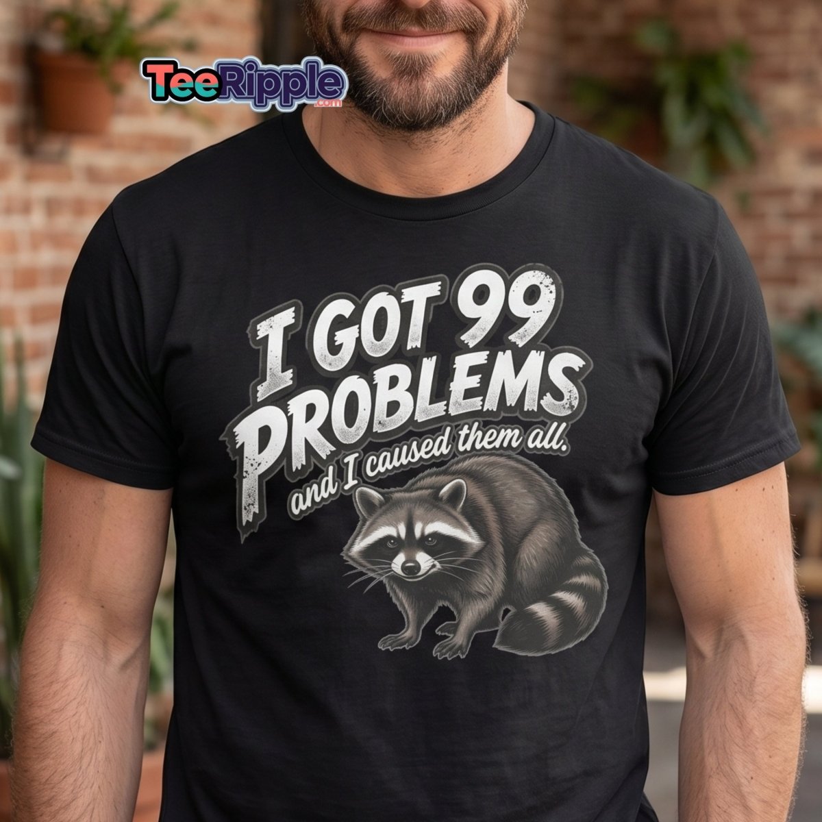 I Got 99 Problems Raccoon T-Shirt - Funny Sarcastic Tee - Maroon - TeeRipple