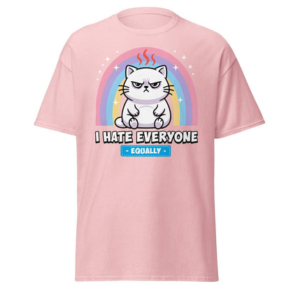 I Hate Everyone Equally Grumpy Cat T-Shirt - Light Pink - TeeRipple