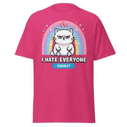 I Hate Everyone Equally Grumpy Cat T-Shirt - Heliconia - TeeRipple
