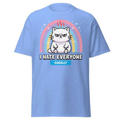 I Hate Everyone Equally Grumpy Cat T-Shirt - Carolina Blue - TeeRipple