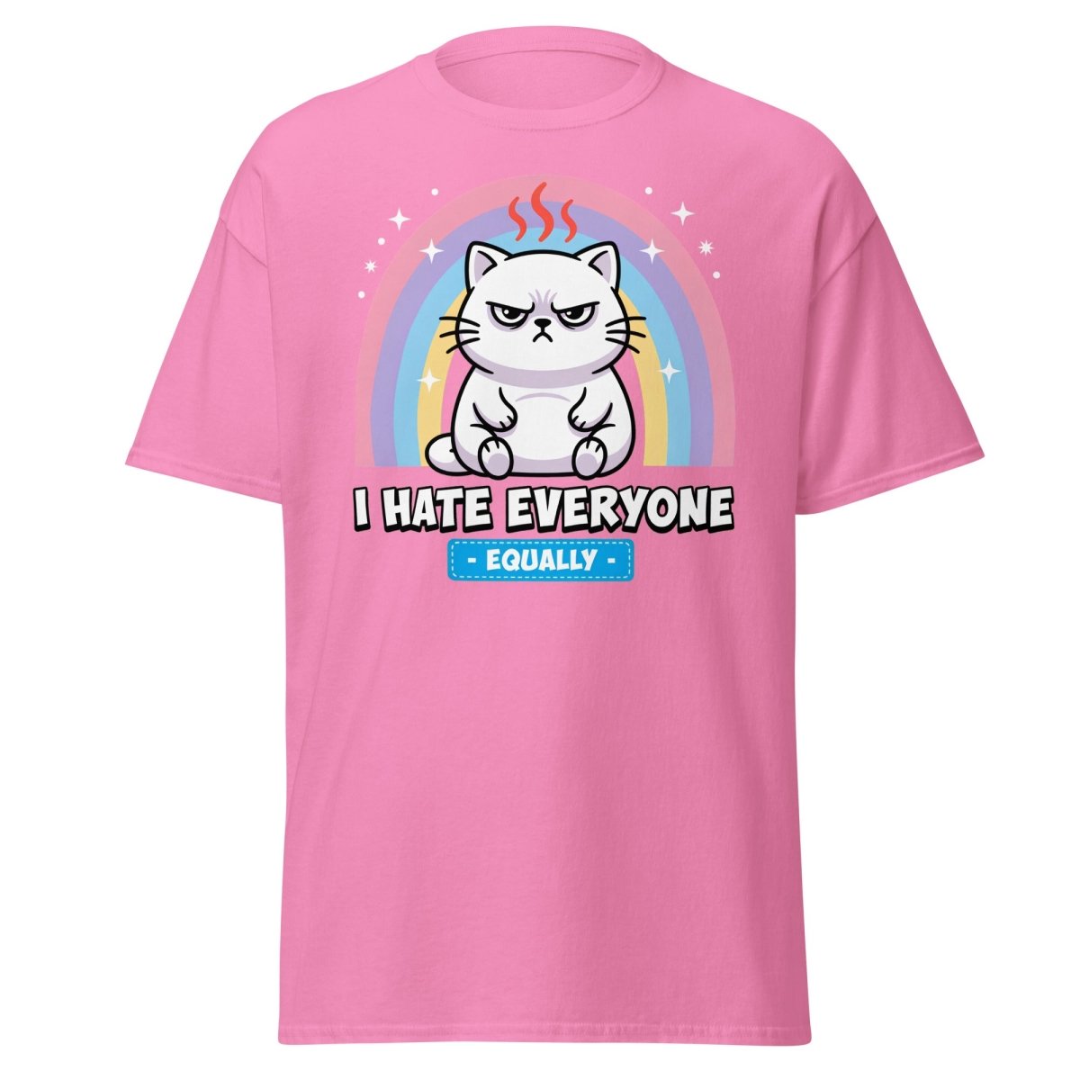 I Hate Everyone Equally Grumpy Cat T-Shirt - Azalea - TeeRipple