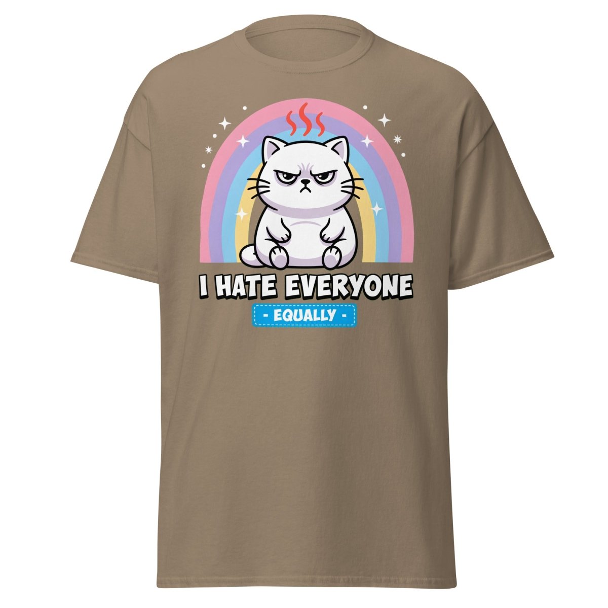 I Hate Everyone Equally Grumpy Cat T-Shirt - Brown Savana - TeeRipple