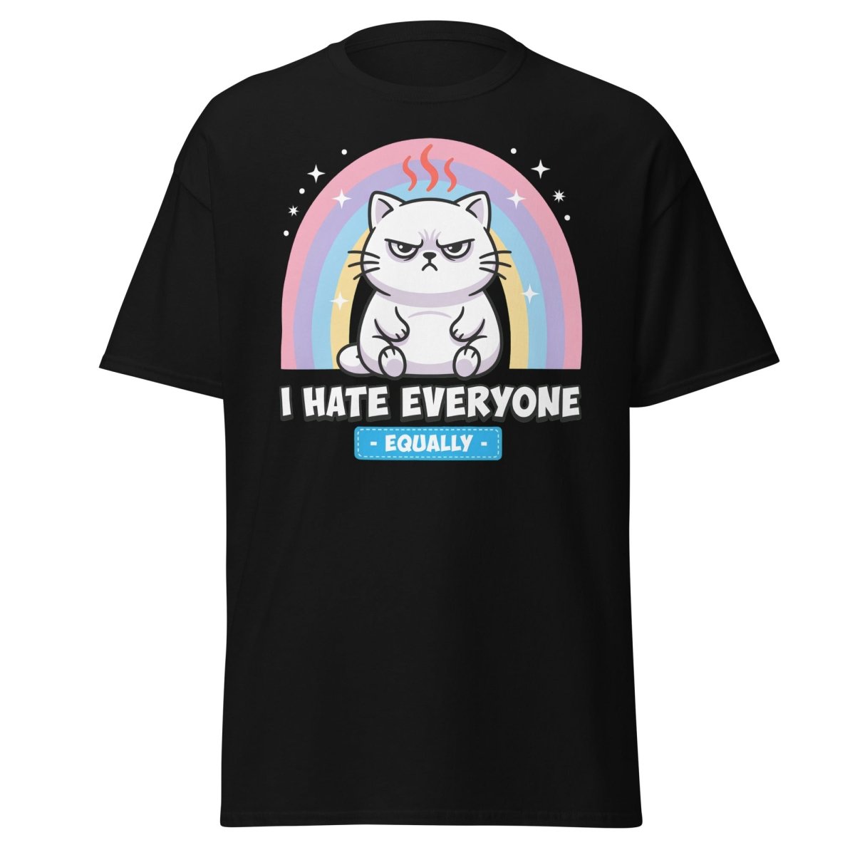 I Hate Everyone Equally Grumpy Cat T-Shirt - Black - TeeRipple