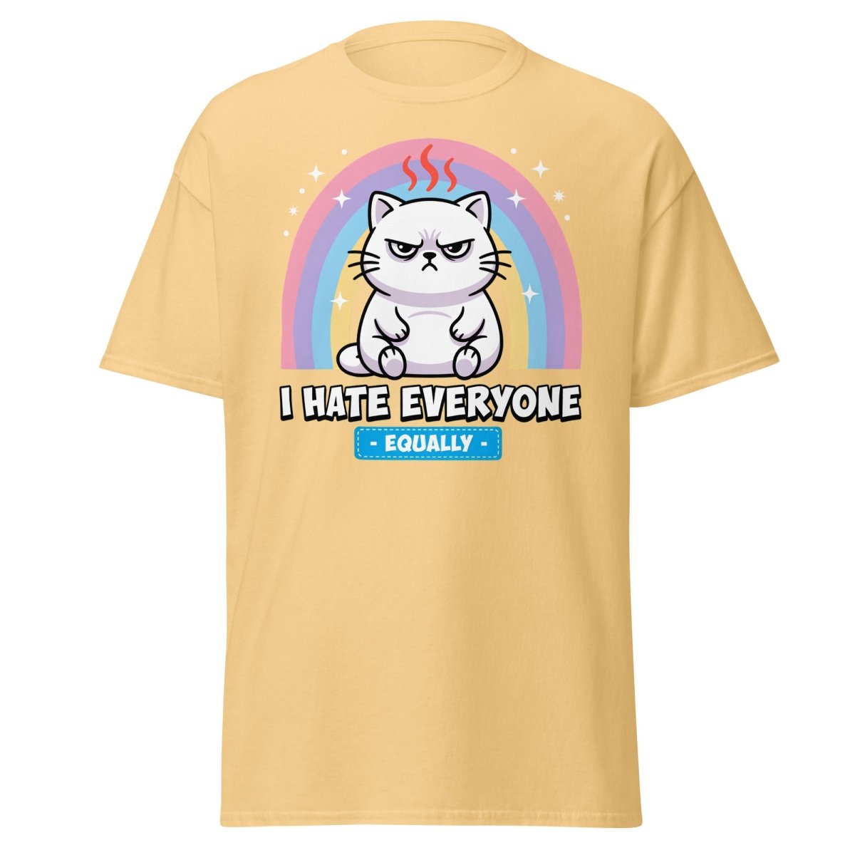 I Hate Everyone Equally Grumpy Cat T-Shirt - Yellow Haze - TeeRipple