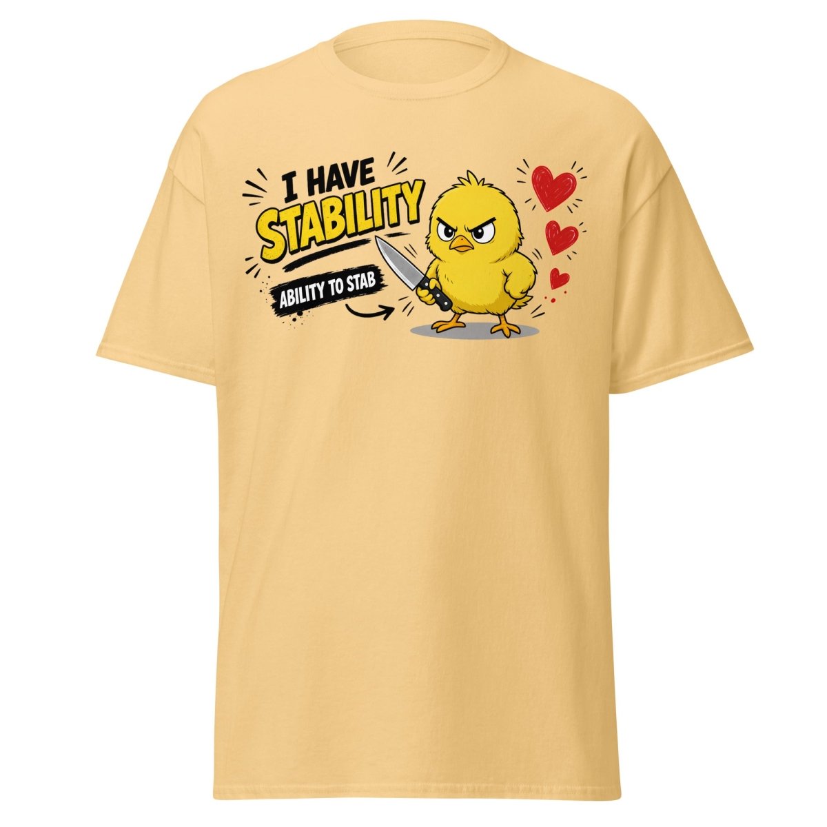 I Have Stability Chick Funny Tee - Yellow Haze - TeeRipple