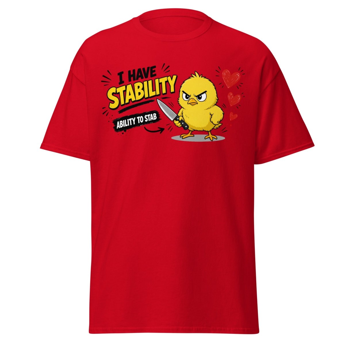 I Have Stability Chick Funny Tee - Red - TeeRipple