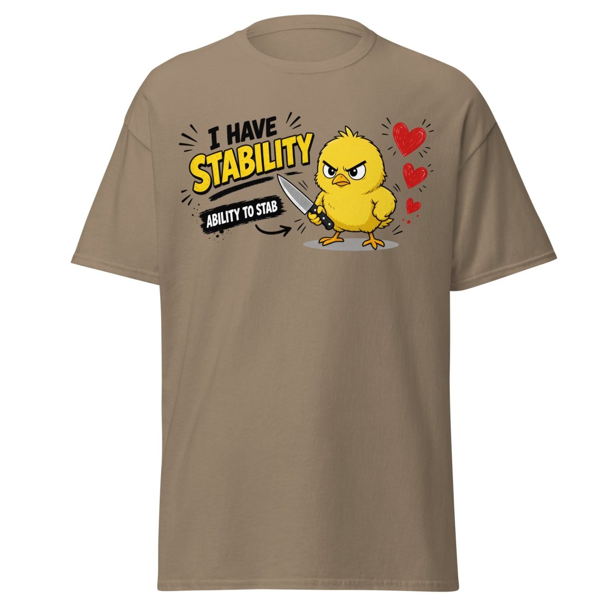 I Have Stability Chick Funny Tee - Brown Savana - TeeRipple
