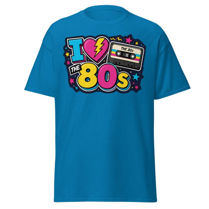 I Love The 80s Neon Graphic Tee - Sapphire - TeeRipple