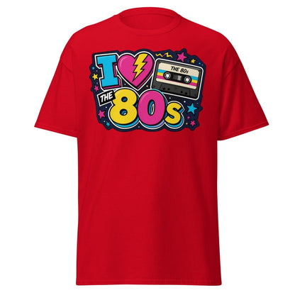 I Love The 80s Neon Graphic Tee - Red - TeeRipple