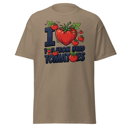 I Love You From Head Tomatoes Funny T-Shirt - Brown Savana - TeeRipple