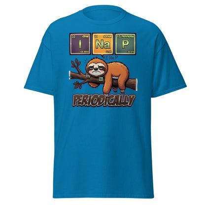 I Nap Periodically Sloth Funny Science Pun T-Shirt - Sapphire - TeeRipple