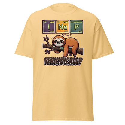 I Nap Periodically Sloth Funny Science Pun T-Shirt - Yellow Haze - TeeRipple