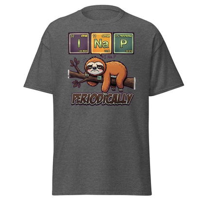 I Nap Periodically Sloth Funny Science Pun T-Shirt - Dark Heather - TeeRipple