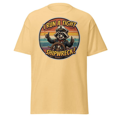 I Run A Tight Shipwreck Raccoon T-Shirt | Funny Captain Tee - Yellow Haze - TeeRipple