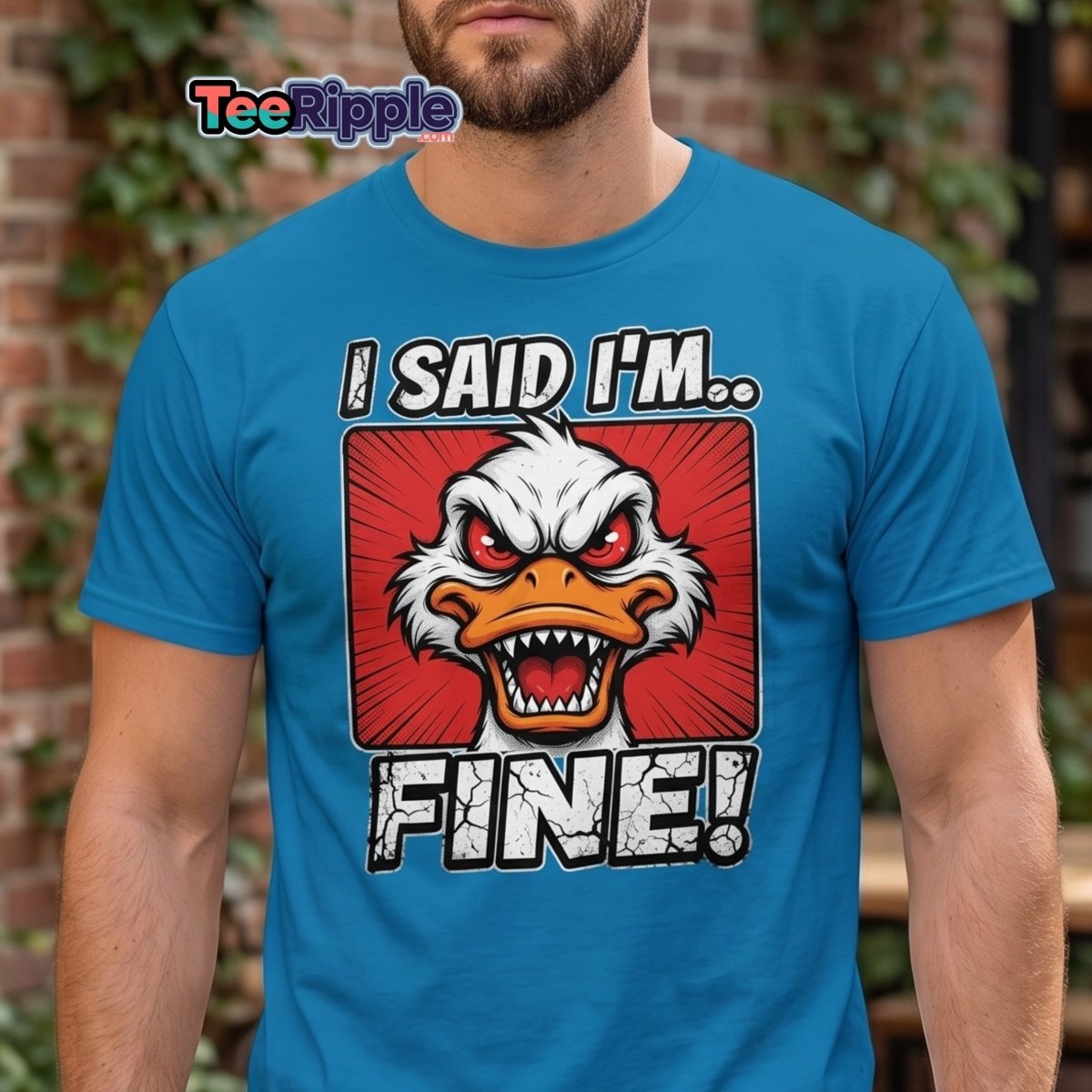 I Said I'm Fine Angry Duck T-Shirt – Funny Sarcastic Tee - Maroon - TeeRipple