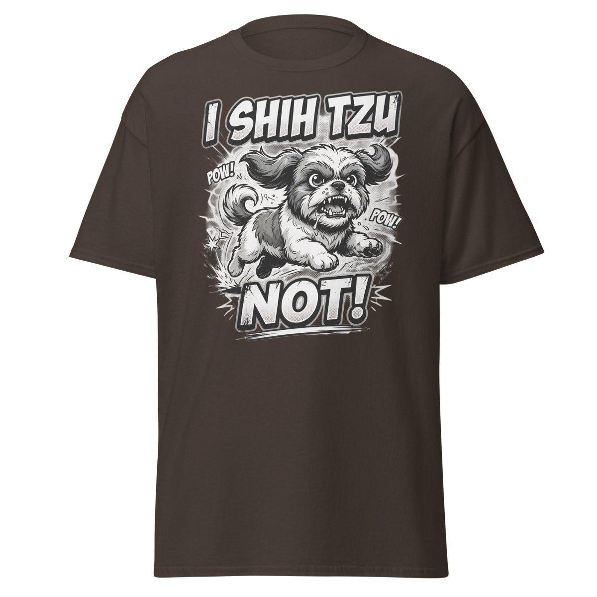 I Shih Tzu Not T-Shirt - Funny Shih Tzu Dog Pun Tee - Dark Chocolate - TeeRipple