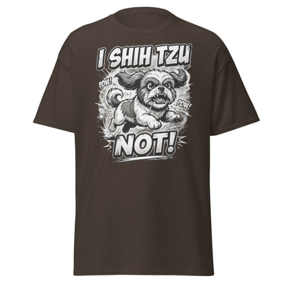 I Shih Tzu Not T-Shirt - Funny Shih Tzu Dog Pun Tee - Dark Chocolate - TeeRipple