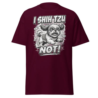 I Shih Tzu Not T-Shirt - Funny Shih Tzu Dog Pun Tee - Maroon - TeeRipple