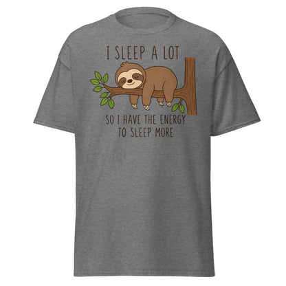 I Sleep A Lot Sloth Graphic Tee - Graphite Heather - TeeRipple