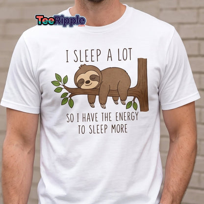 I Sleep A Lot Sloth Graphic Tee - Red - TeeRipple