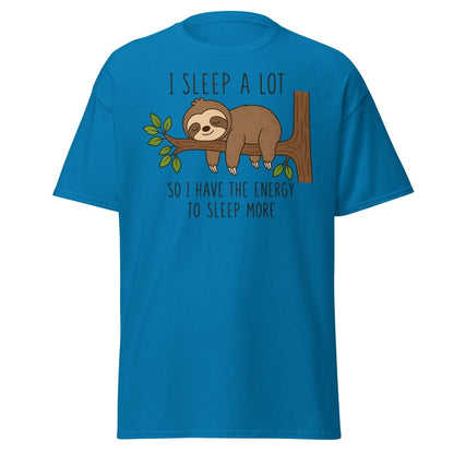 I Sleep A Lot Sloth Graphic Tee - Sapphire - TeeRipple
