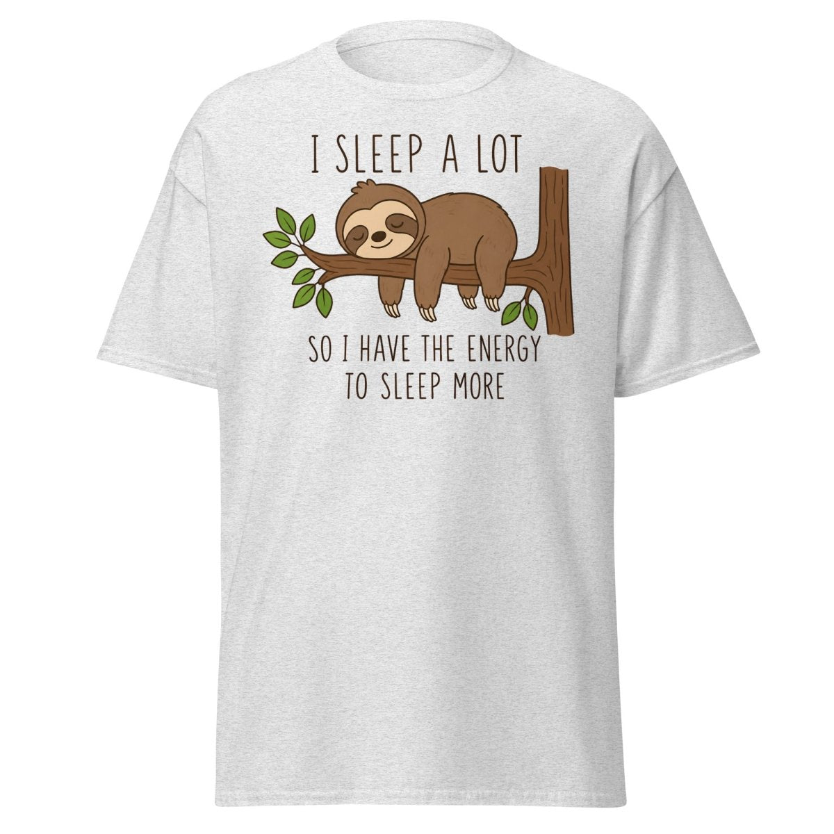 I Sleep A Lot Sloth Graphic Tee - Ash - TeeRipple