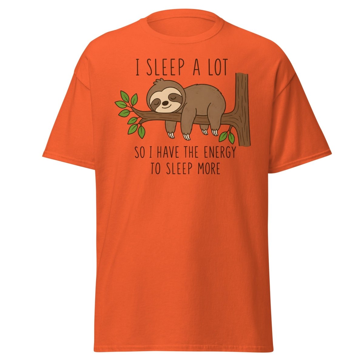 I Sleep A Lot Sloth Graphic Tee - Orange - TeeRipple