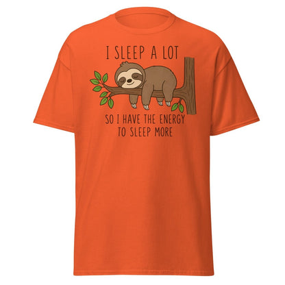 I Sleep A Lot Sloth Graphic Tee - Orange - TeeRipple
