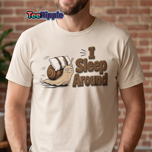 I Sleep Around Snail Tee - Purple - TeeRipple