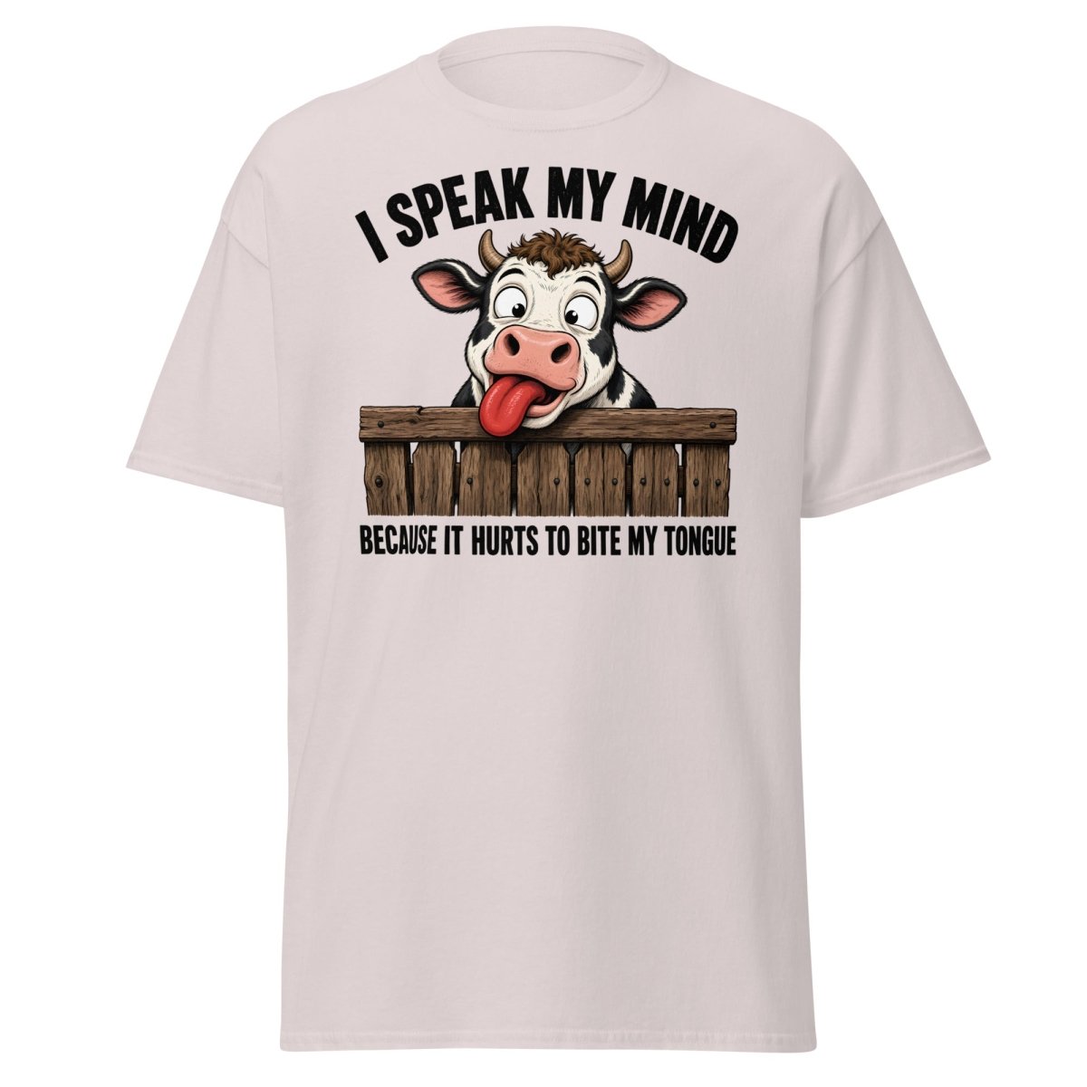 I Speak My Mind Cow T-Shirt – Funny Farm Animal Tee - Ice Grey - TeeRipple