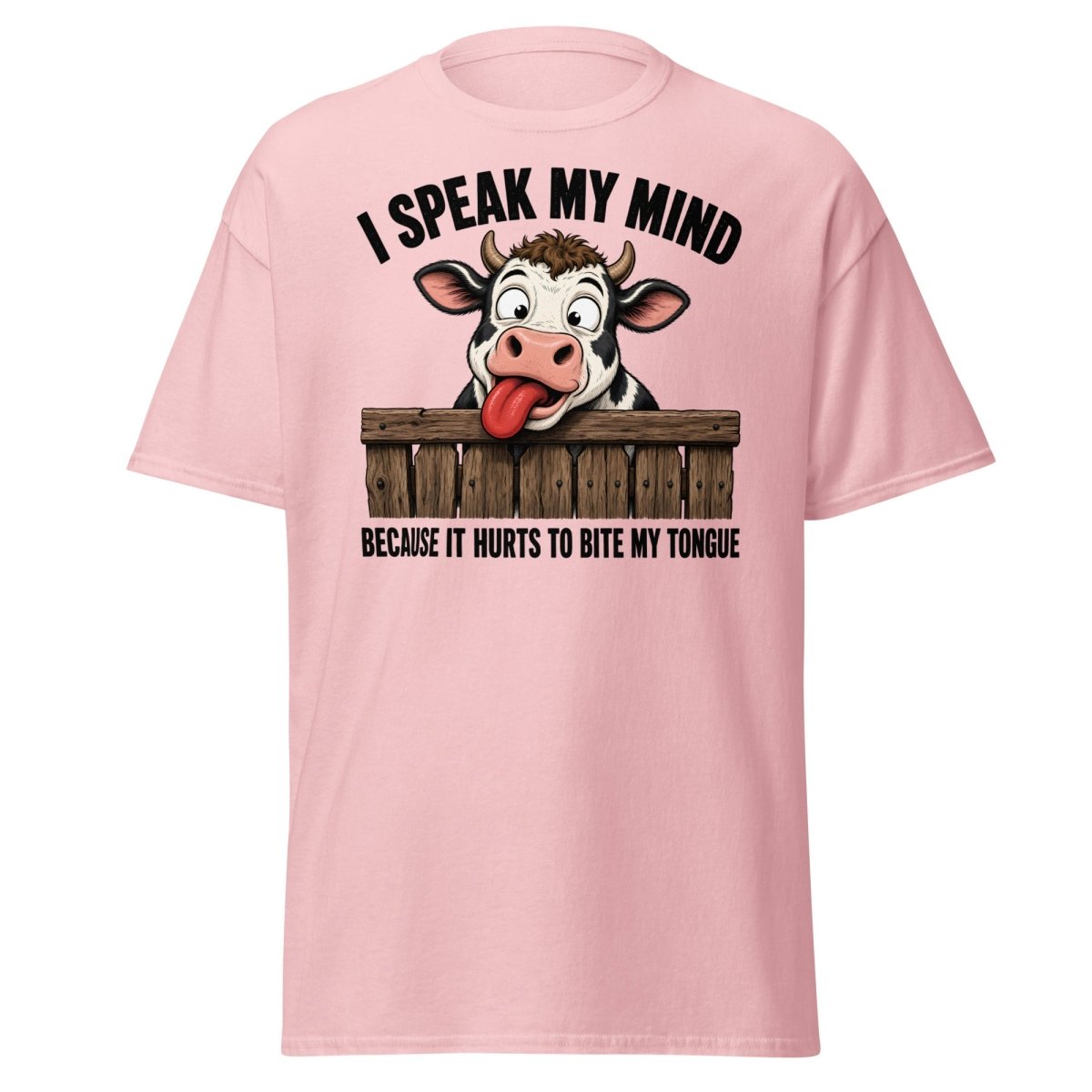I Speak My Mind Cow T-Shirt – Funny Farm Animal Tee - Light Pink - TeeRipple