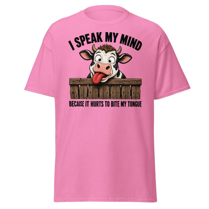 I Speak My Mind Cow T-Shirt – Funny Farm Animal Tee - Azalea - TeeRipple