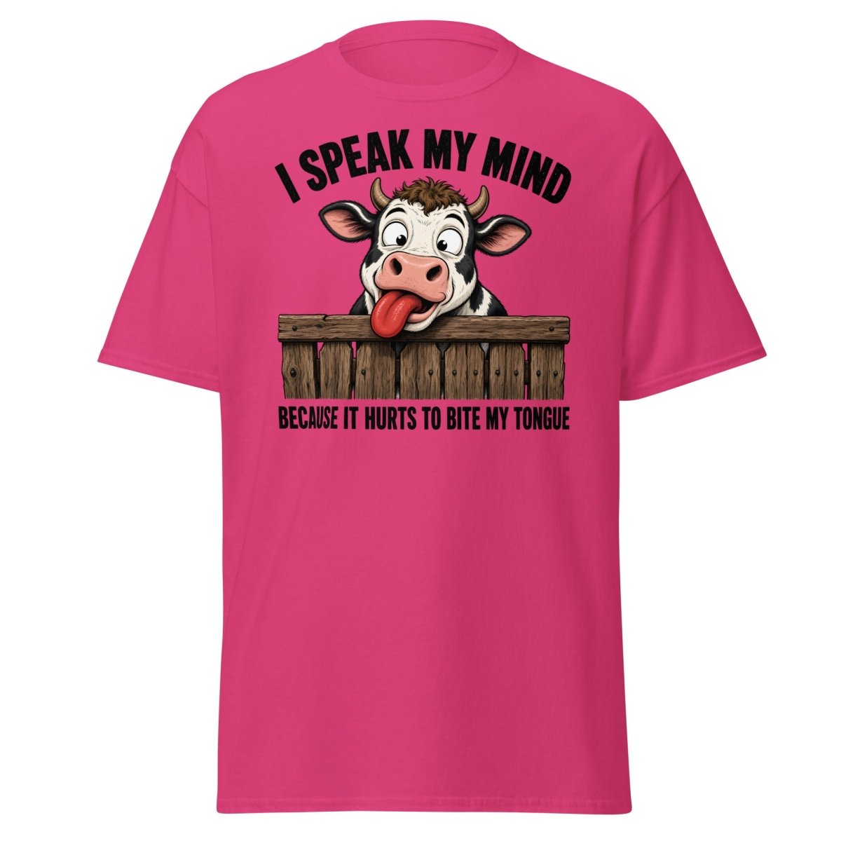 I Speak My Mind Cow T-Shirt – Funny Farm Animal Tee - Heliconia - TeeRipple
