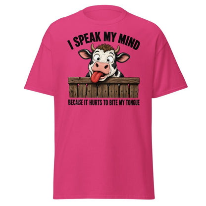 I Speak My Mind Cow T-Shirt – Funny Farm Animal Tee - Heliconia - TeeRipple