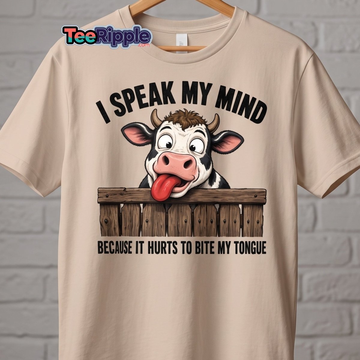 I Speak My Mind Cow T-Shirt – Funny Farm Animal Tee - Heliconia - TeeRipple