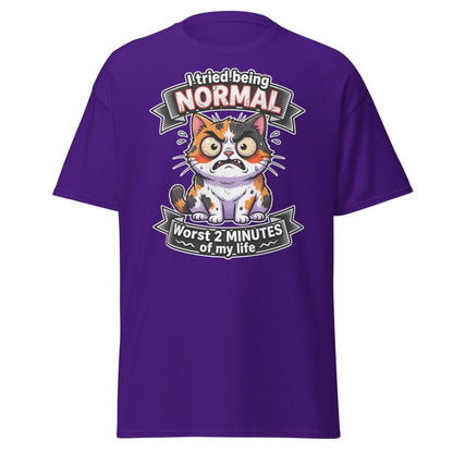 I Tried Being Normal Cat T-Shirt - Funny Introvert Tee - Purple - TeeRipple