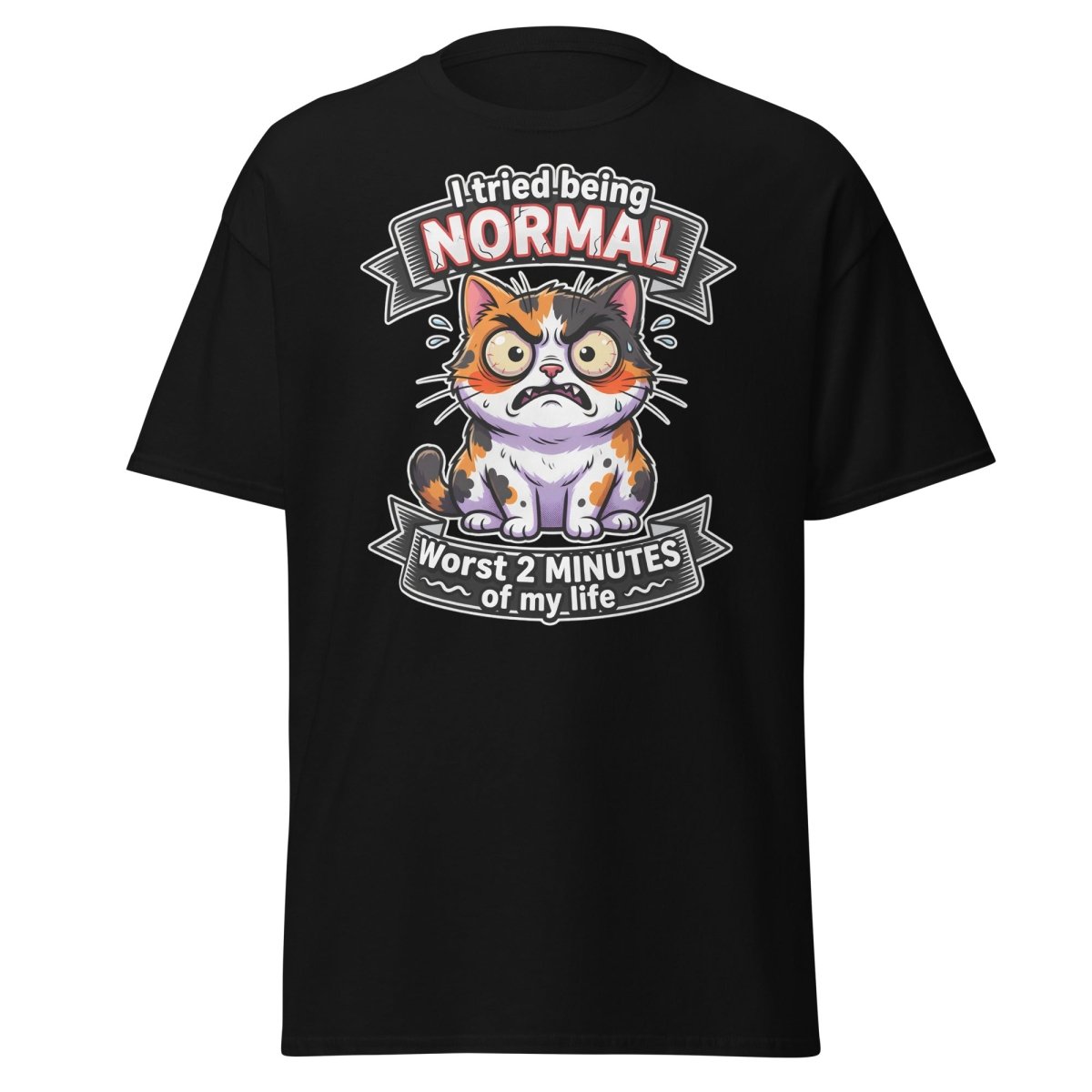 I Tried Being Normal Cat T-Shirt - Funny Introvert Tee - Black - TeeRipple