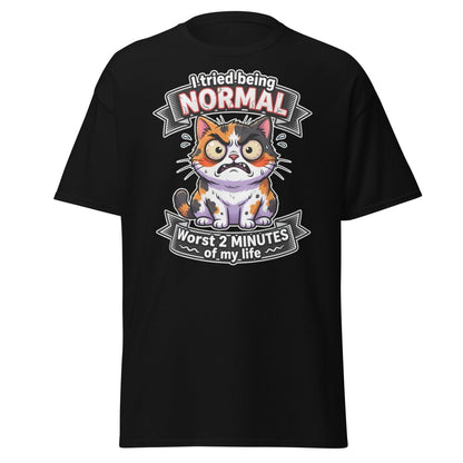 I Tried Being Normal Cat T-Shirt - Funny Introvert Tee - Black - TeeRipple