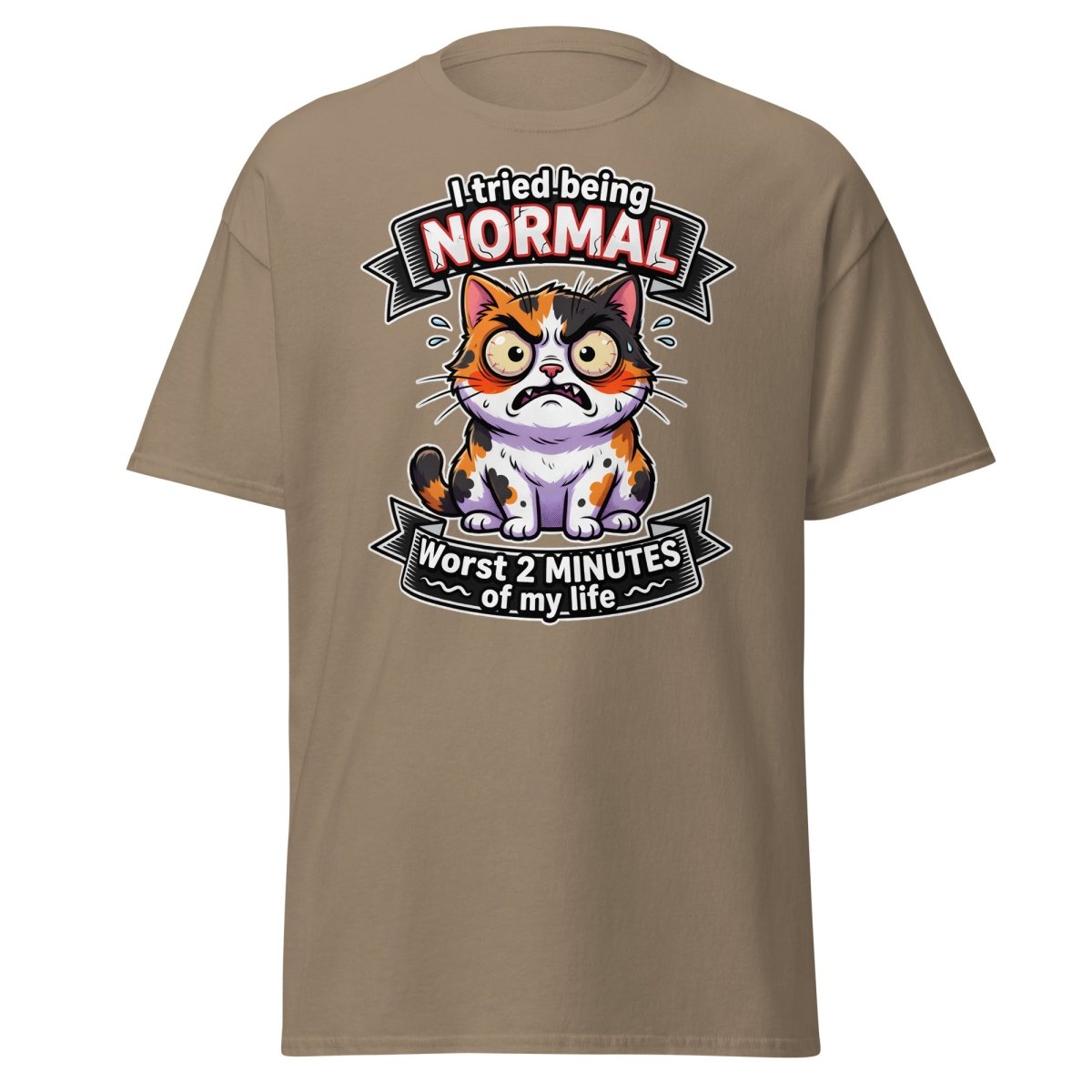 I Tried Being Normal Cat T-Shirt - Funny Introvert Tee - Brown Savana - TeeRipple