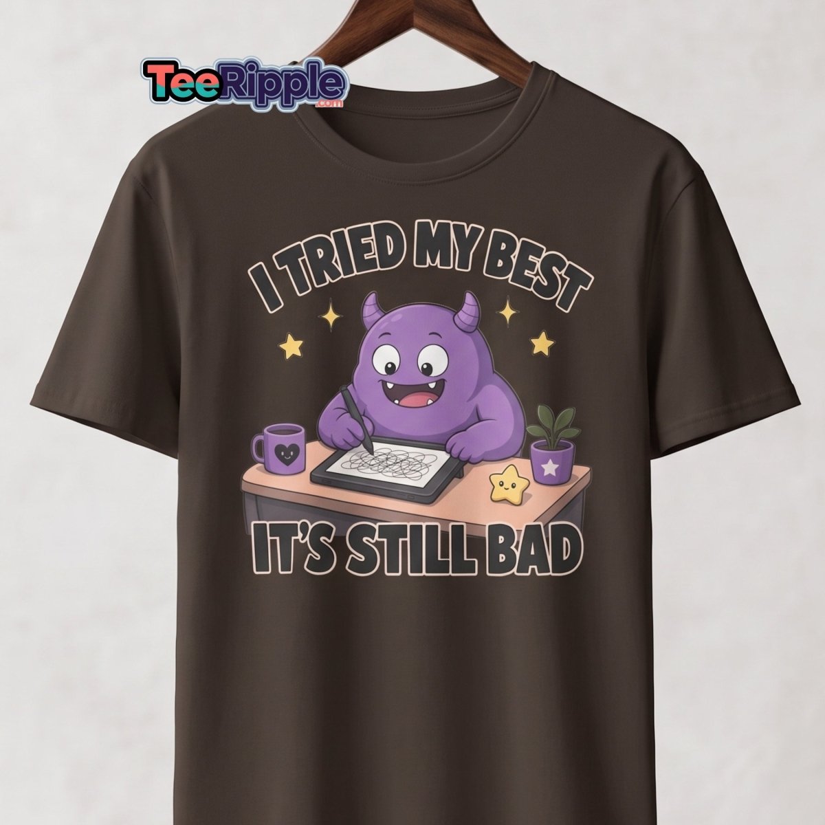 I Tried My Best It's Still Bad Funny Monster T-Shirt - Black - TeeRipple