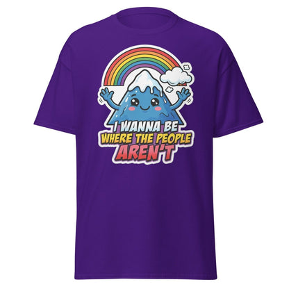 I Wanna Be Where The People Aren't T-Shirt – Introvert Mountain Tee - Purple - TeeRipple