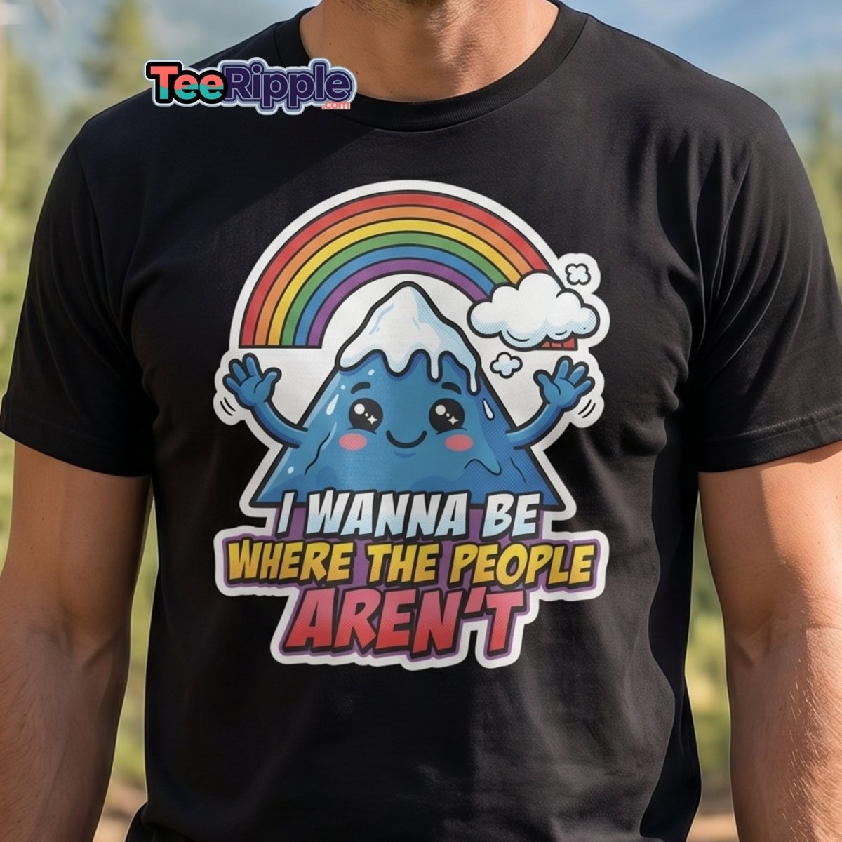 I Wanna Be Where The People Aren't T-Shirt – Introvert Mountain Tee - Maroon - TeeRipple