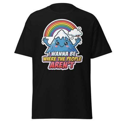 I Wanna Be Where The People Aren't T-Shirt – Introvert Mountain Tee - Black - TeeRipple