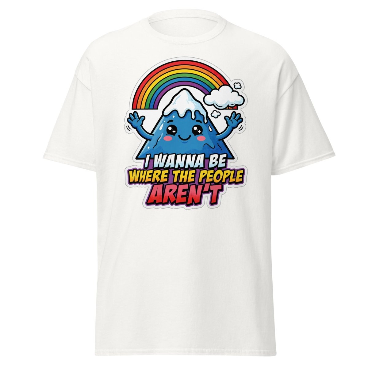 I Wanna Be Where The People Aren't T-Shirt – Introvert Mountain Tee - White - TeeRipple