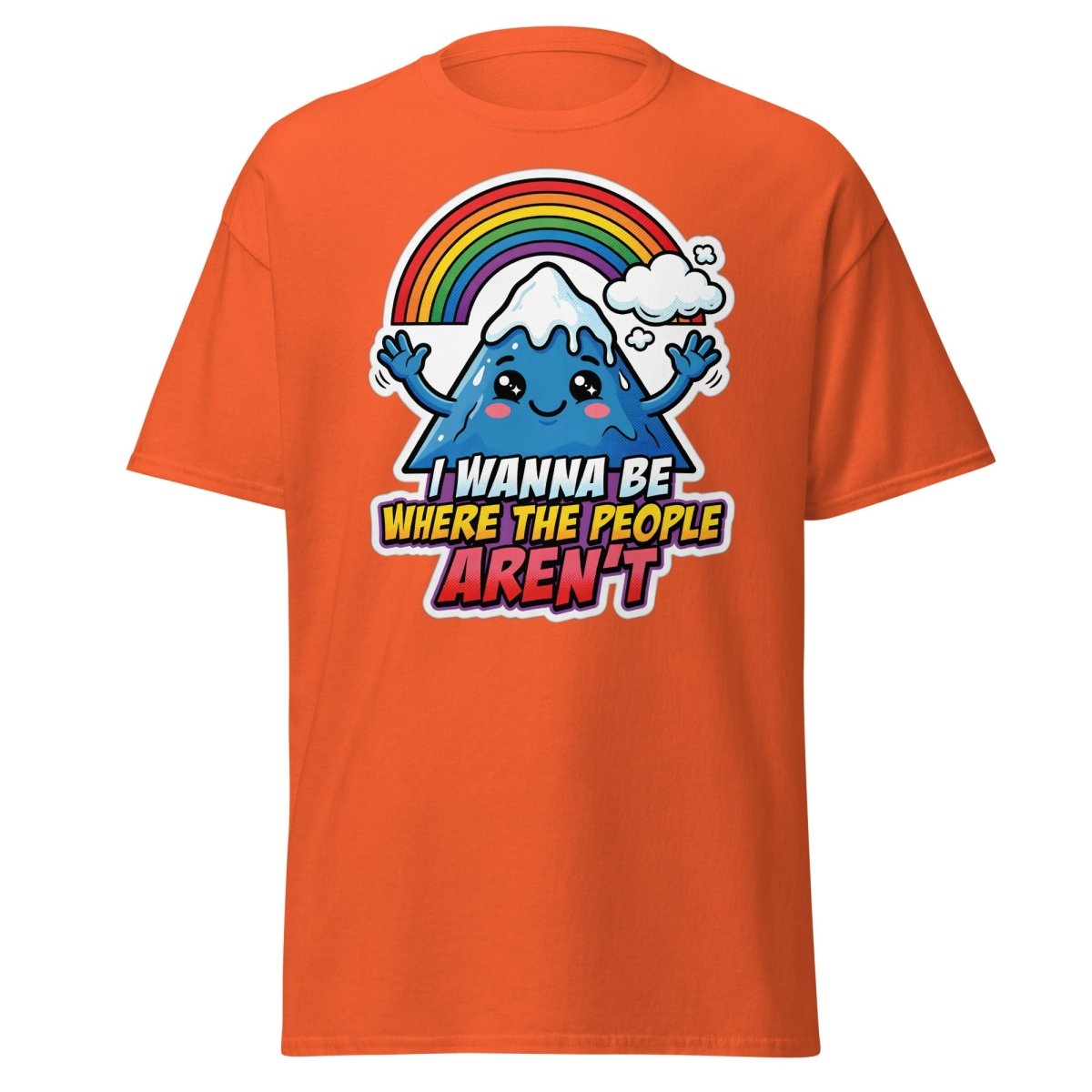 I Wanna Be Where The People Aren't T-Shirt – Introvert Mountain Tee - Orange - TeeRipple