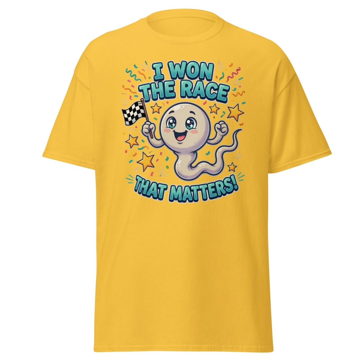 I Won The Race That Matters Funny Sperm T-Shirt - Daisy - TeeRipple