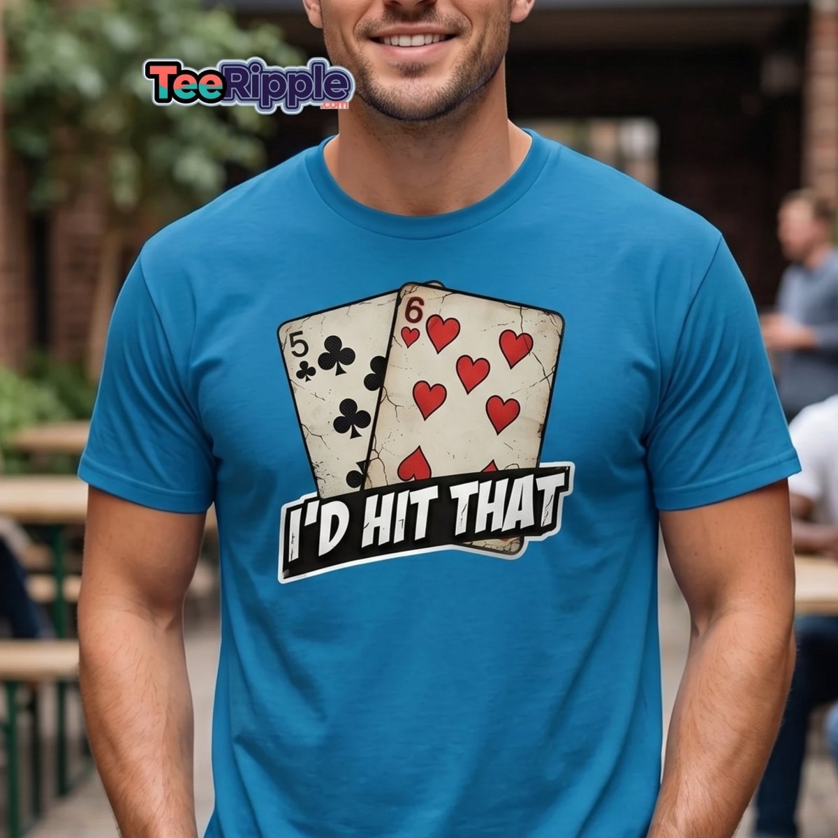 I'd Hit That 5-6 Cards Funny T-Shirt – Adult Humor Tee - Maroon - TeeRipple