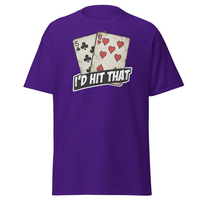 I'd Hit That 5-6 Cards Funny T-Shirt – Adult Humor Tee - Purple - TeeRipple