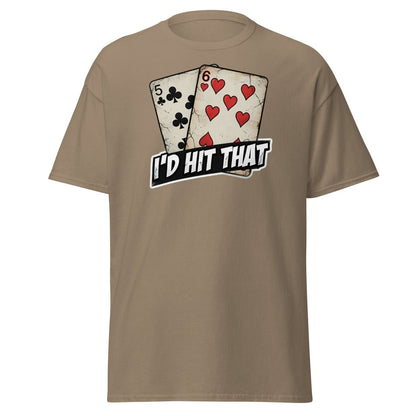 I'd Hit That 5-6 Cards Funny T-Shirt – Adult Humor Tee - Brown Savana - TeeRipple