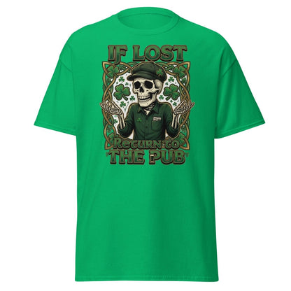 If Lost Return to the Pub Skeleton T-Shirt - Irish Green - TeeRipple